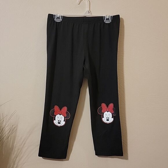 DISNEY MINNIE MOUSE BLACK LEGGING CAPRIS, SIZE LARGE 10/12 - Picture 1 of 5